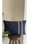 Navy Blue Living Room Throw Pillow Cover with Gold Detail - 2