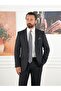 Premium Men's Mono Collar Suit Slim Fit Italian Style Jacket Pants - Navy Blue Xprzcom8411-02 - 3