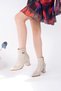 Luxera Pointed Toe Buckle Detailed Zippered Thick Heeled Women's Boots - 4