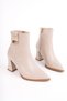 Luxera Pointed Toe Buckle Detailed Zippered Thick Heeled Women's Boots - 3