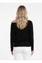 Women's Black Two-Way One-Shoulder Low-Cut Wide-Sleeve Detailed Standard Size Knitwear Sweater - 3