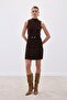Zero Sleeve Beard Knitwear Blouse - Brown - 2