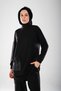 Women's Black Hooded Bell-Bottoms with Pockets and D Buckle, Shalwar/Harem Pants, 2-Piece Islamic Sports Suit _2286 - 4
