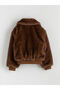 Kids Brown Girl's Faux Fur Coat - 5