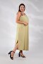 333481 Women's Plus Size One-Shoulder Striped Dress Light Green - 5