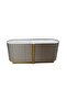 AlLayal Marble Top Buffet Cabinet, Elegant Brown & Brushed Gold, 180x45x80cm, Durable Melamine & MDF