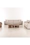 Nordomi 3 Seater Fabric Sofa - Beige, Stylish & Comfortable, 314x95x75cm, Ideal for Living Room - 3
