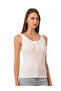 27063 Women's Cotton Ribbed Knit Corded Fabric Stretchy Comfortable, Front Placketed Thick Strap Knitted Tank Top Crop Outerwear