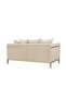 Azalea 2 Seater Fabric Sofa - Beige/Champagne Gold, Solid Wood, Stylish & Comfortable - 182x88x77cm - 4