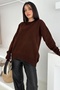 Women's Brown Standard Size Oversize Knitwear Sweater - 5