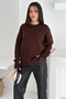 Women's Brown Standard Size Oversize Knitwear Sweater - 7