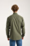 Khaki Oversize Cotton Linen Textured Men's Shirt - 5