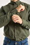 Khaki Oversize Cotton Linen Textured Men's Shirt - 4