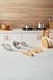 Bambum Mundo 3 Piece Bamboo Handle Steel Kitchen Utensil Set Spoon Colander Ladle