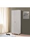 Sandor 2 Door Tall Shoe Rack - Snow Oak, Holds 34 Pairs, 8 Shelves, Engineered Wood, 60x37x185cm