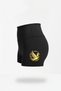 High Waist Black Yoga Pilates Athlete Mini Leggings – Women's Leggings with Polyamide Fabric and Gold Flying Bird Pattern - 2