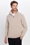 Unisex 3-Pack Black-Stone-Burgundy Relax Fit Cotton Half Zipper Mock Neck Sweatshirt - 3