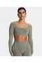 Women's Back Detailed Sports Long Sleeve Crop