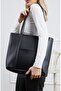 Black Color Synthetic Leather Women's Shoulder Bag - 3