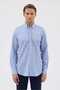 Knitted 100% Mercerized Cotton Comfort Fit Blue Men's Shirt - 2