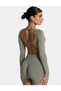 Women's Back Detailed Sports Long Sleeve Crop - 2