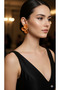 Camélia Handmade Polymer Clay Earrings – Orange Flower Design – Elegant Model with Gold Detail