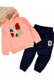Girl's Heart Printed , Hooded Sweatshirt Transitional 2-3-4-5-6 Years Old Bottom Top Tracksuit Set - 2