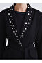 Black Metal Applique Women's Blazer Jacket - 6