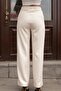 Women's Thick Stretchy Fabric Side Pockets Wide Leg High Waist Relaxed Fit Palazzo Pants -Cream - 3
