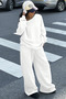 Women's Off-Shoulder Soft Basic Sweat Tracksuit Set - 2