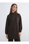 Alita City Lcw Modest Brown Interlock Plain Oversize Women's Sweatshirt Tunic with a Difference
