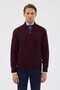 Half Fisherman Zippered Wool Burgundy Knitwear Sweater - 2