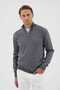 Half Fisherman Zippered Wool Gray Knitwear Sweater - 3