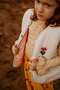 Petit Paris Flower Embroidered Plush Cream Vest - 3