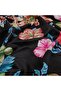 Patterned Silk Shawl - Petunia Patterned - Black - 3