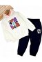 Girl's Heart Printed , Hooded Sweatshirt Transitional 2-3-4-5-6 Years Old Bottom Top Tracksuit Set - 2