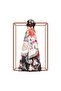 Patterned Silk Shawl - Crown Leaf Pattern - Black - 2