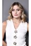 Women's Clothing Floral Button Detailed V-Neck Bottom Top Set - 3