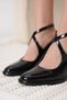 Cali Black Patent Leather Women's Heeled Shoes - 5