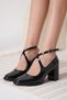 Cali Black Patent Leather Women's Heeled Shoes