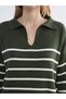 Vizyon New Season Polo Neck Striped Oversized Women's Knitwear Sweater - 3