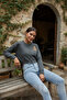 Women's Süzene Teddy Bear Embroidered Anthracite Cardigan - 5