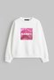 Sassy Printed Hoodless Relaxed Fit Women's White Sweatshirt - 3