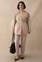 Buy Cashmere Beige Coat with Elasticated Waist and Lined Interior - 2