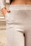 Women's Thick Stretchy Fabric Side Pockets Wide Leg High Waist Relaxed Fit Palazzo Pants -Beige - 5