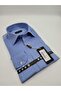 Regularfit Blue Striped Men's Shirt Stretch Fabric Flexible Fabric 042069-14 - 5