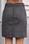 Women's Thick Tweed Fabric Houndstooth High Waist Buttoned Skirt-Anthracite Houndstooth - 4