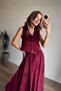 Burgundy Slim F Corded Fabric Vest Skirt Velvet Suit - 3