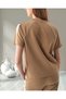 Women's Regular Fit Crew Neck Logo Detailed Cotton T-Shirt - 5