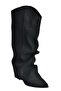 V846846001 Black Nubuck Thick Heeled Bellows Women's Boots - 7